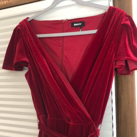 Dkny Dresses & Skirts - DKNY Red velvet dress size M
